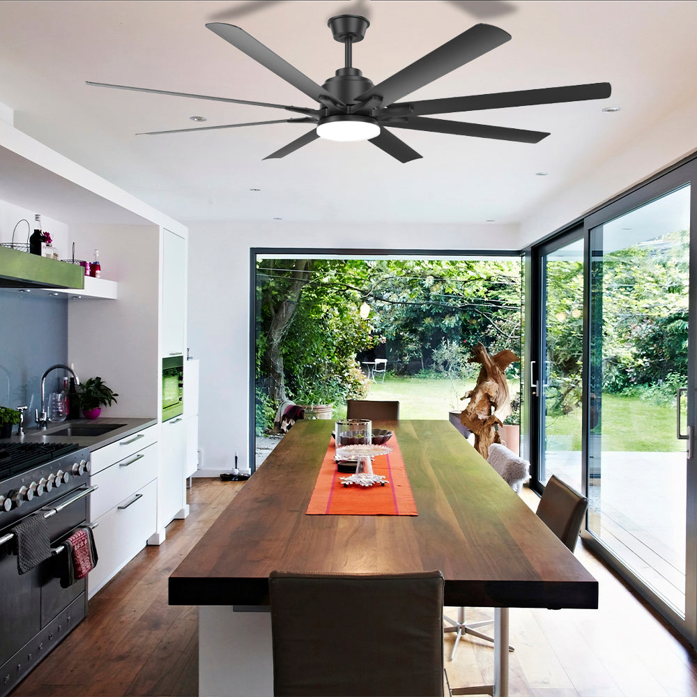 66″ ABS Blades Smart Black Ceiling Fan