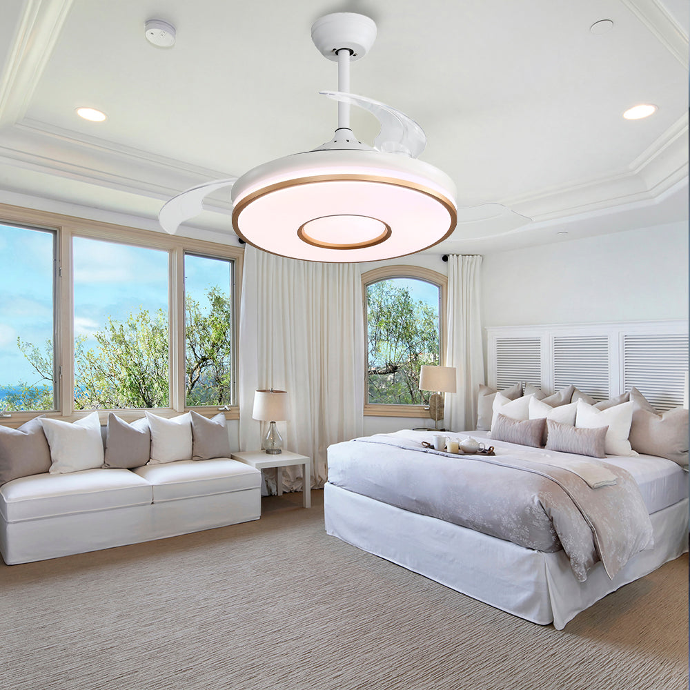 42″ White Ceiling Fan with Lights & Music