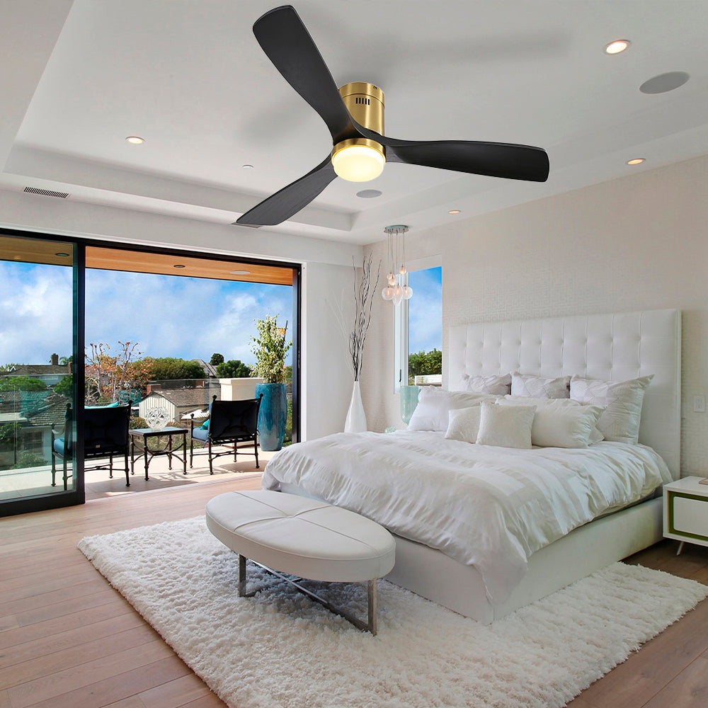 52″  Flush Mount Ceiling Fan With Light