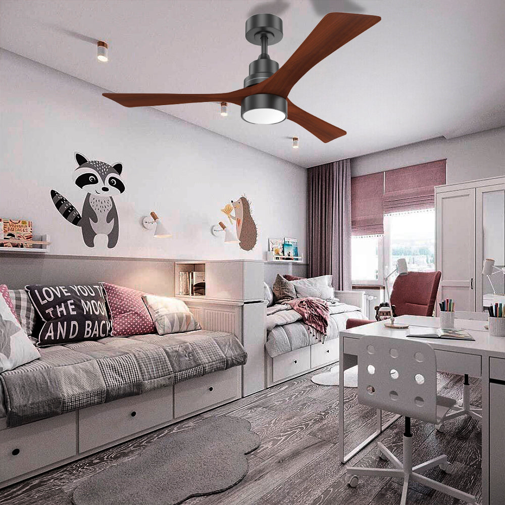 48″ Wood Ceiling Fan With Smart Control