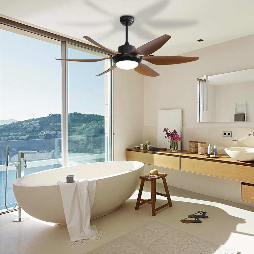 54″ Modern ABS Ceiling Fan With Light Remote Control