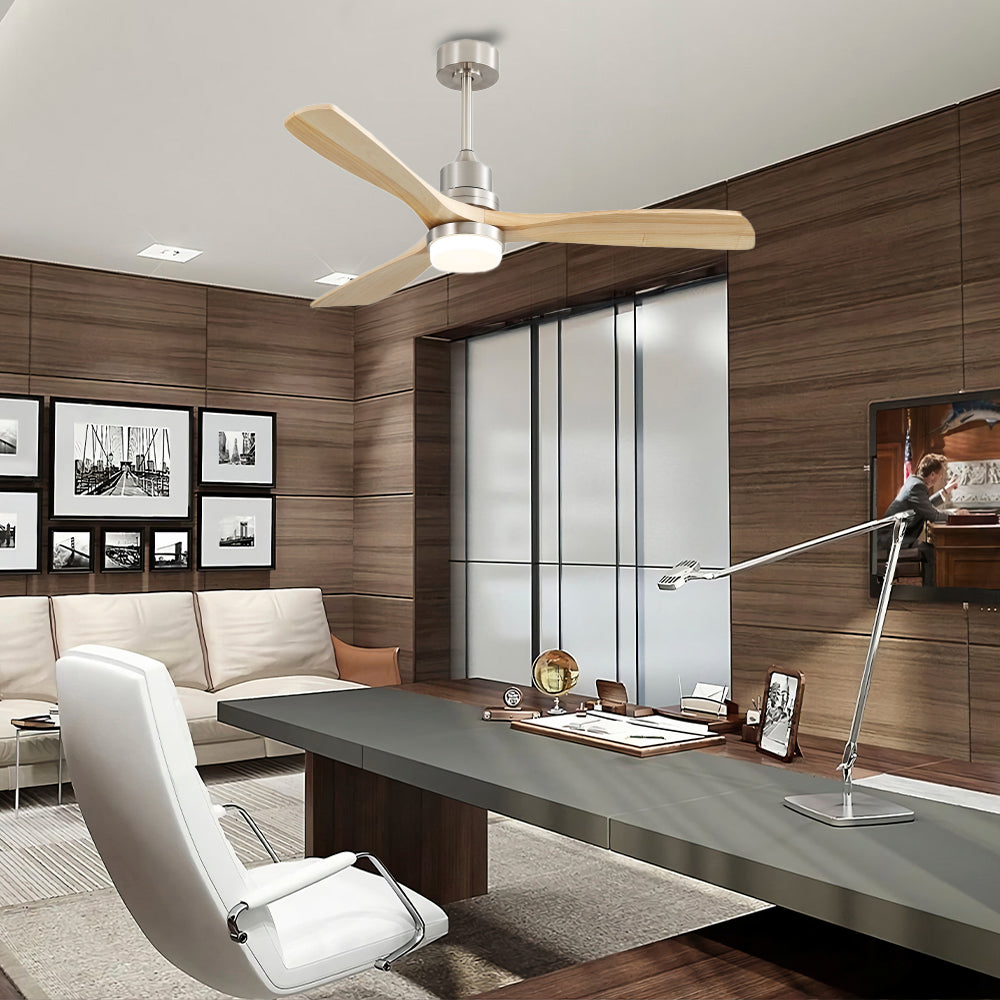 52″ Solid Wood Ceiling Fan With Light