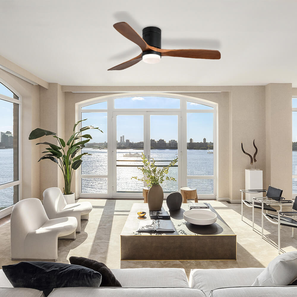 52″ Flush Mount Ceiling Fan With Light