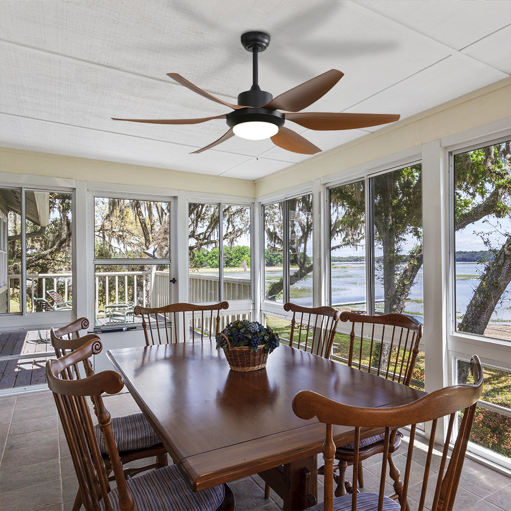 54″ Modern ABS Ceiling Fan With Light Remote Control