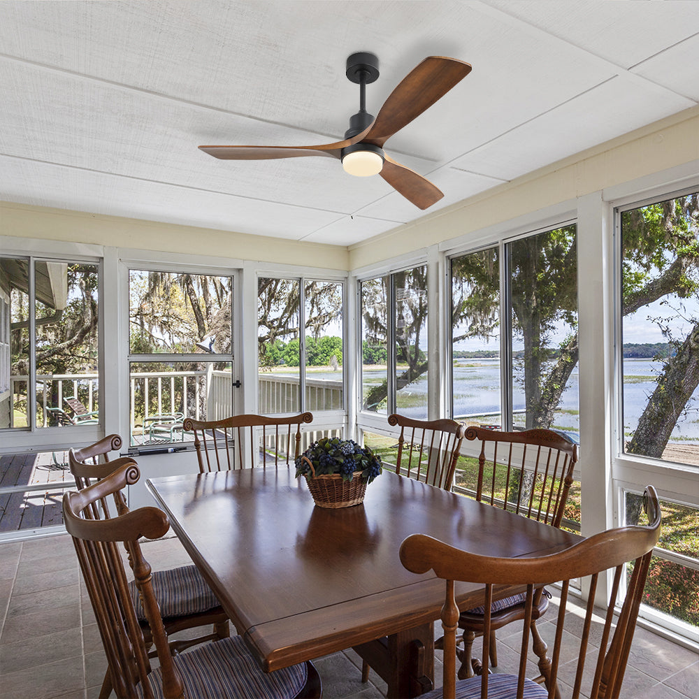 52″ Mute Solid Wood Ceiling Fan With Light