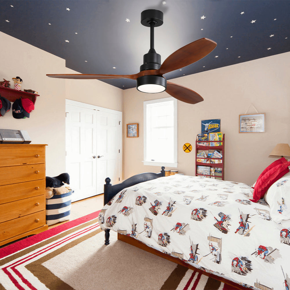 52″  Black Ceiling Fan With Light