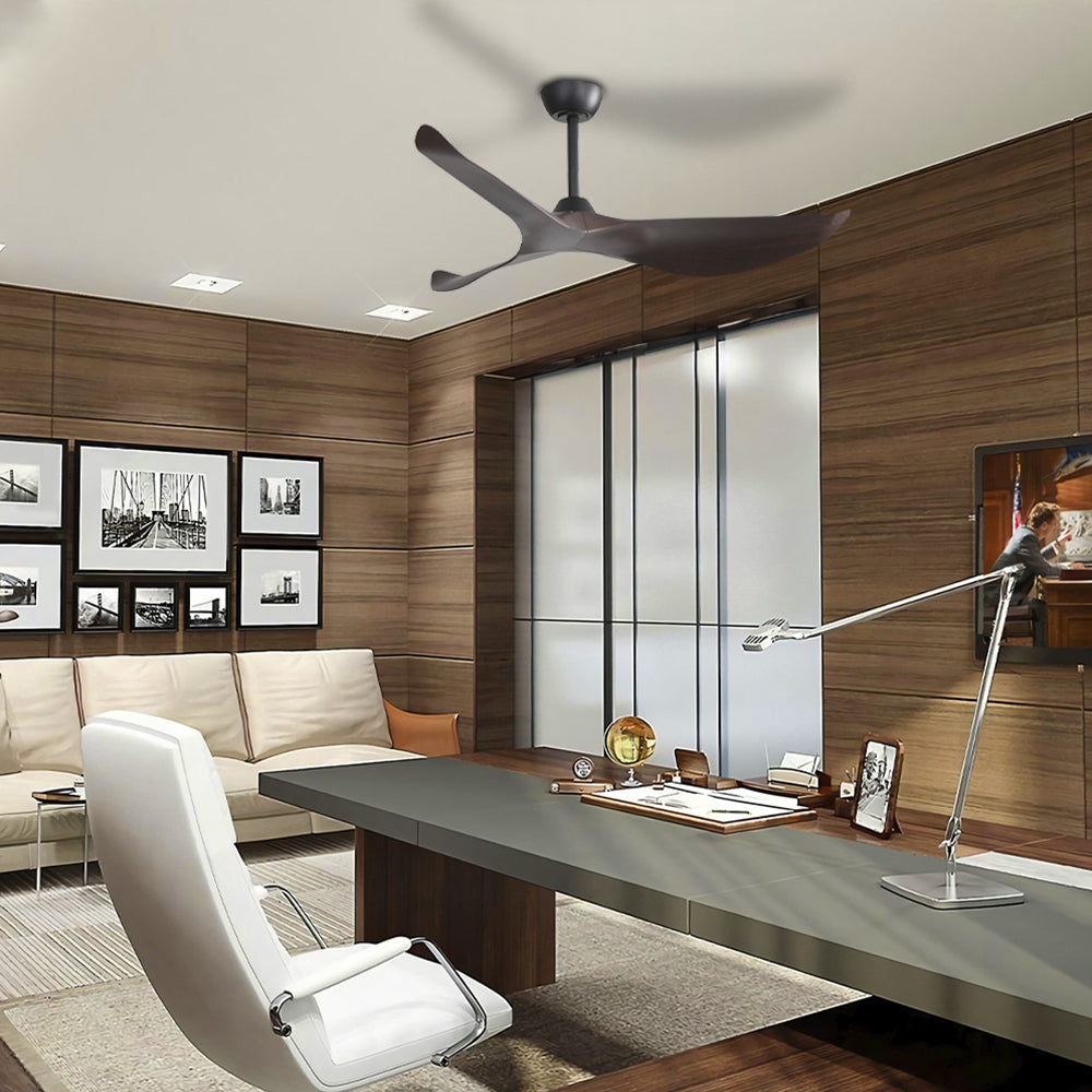 52″ Curved ABS Brown Blades Ceiling Fan