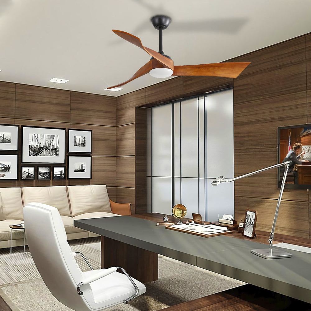 52″ Irregular Wood Ceiling Fan With Light