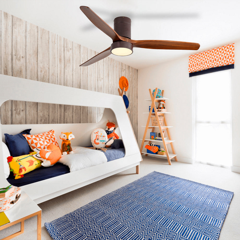 52″ Flush Mount Ceiling Fan With Light