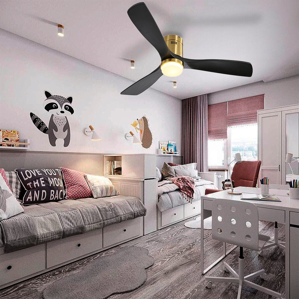 52″  Flush Mount Ceiling Fan With Light