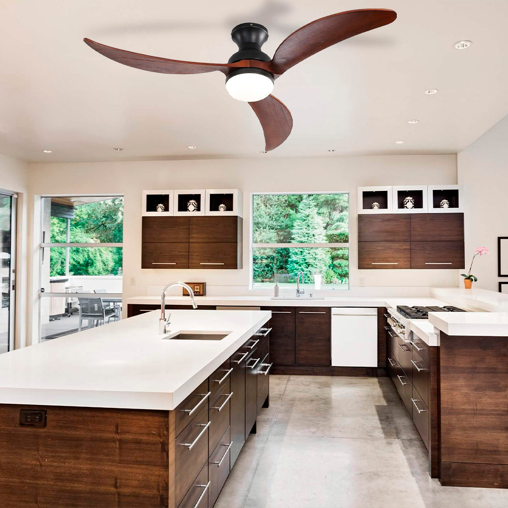 52″ Smart Low Profile Flush Mount Ceiling Fan