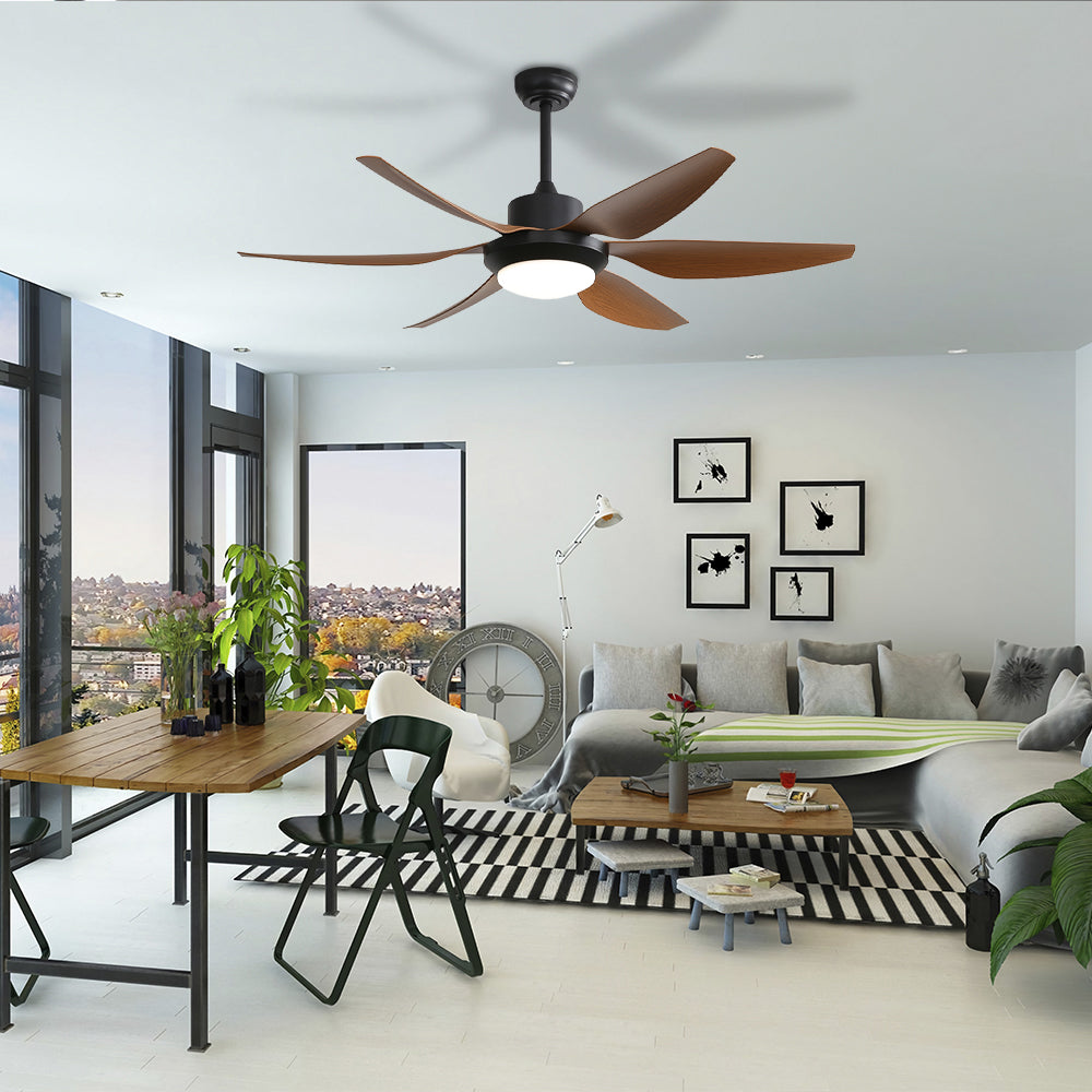 54″ Modern ABS Ceiling Fan With Light Remote Control