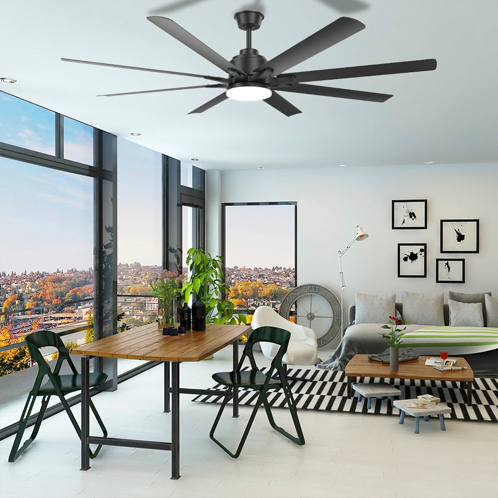 66″ ABS Blades Smart Black Ceiling Fan