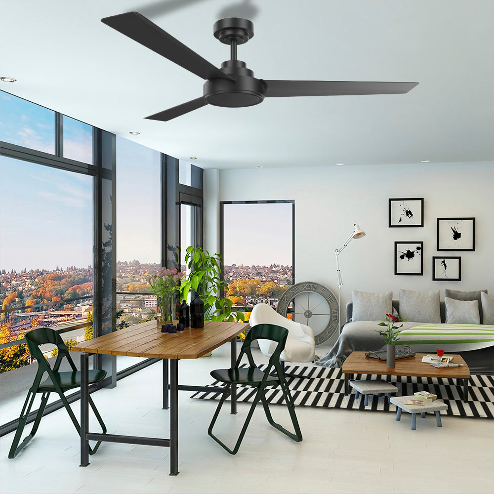 52″ ABS Black Blades Ceiling Fan