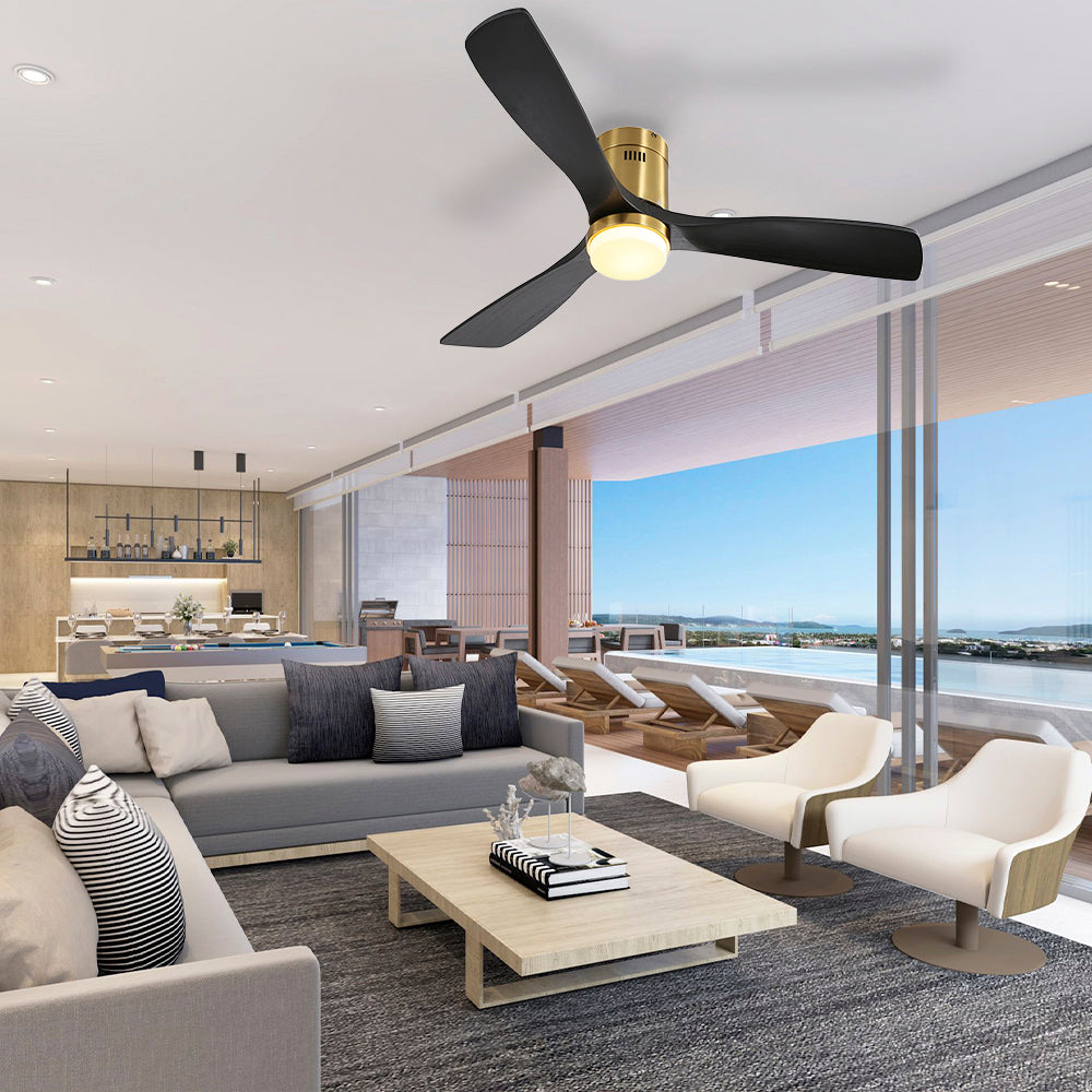 52″  Flush Mount Ceiling Fan With Light