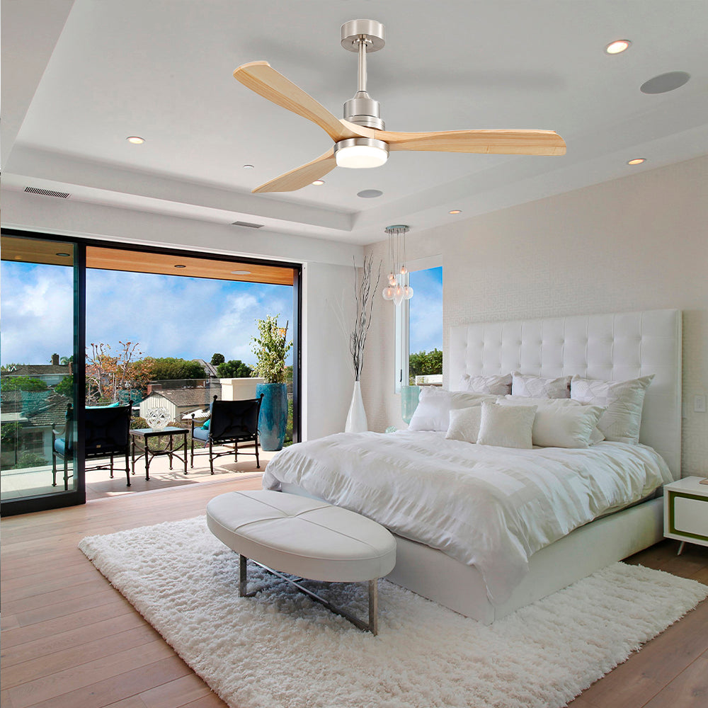 52″ Solid Wood Ceiling Fan With Light