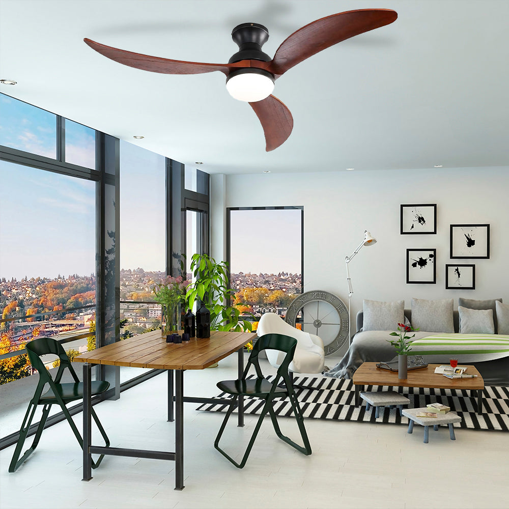 52″ Smart Low Profile Flush Mount Ceiling Fan