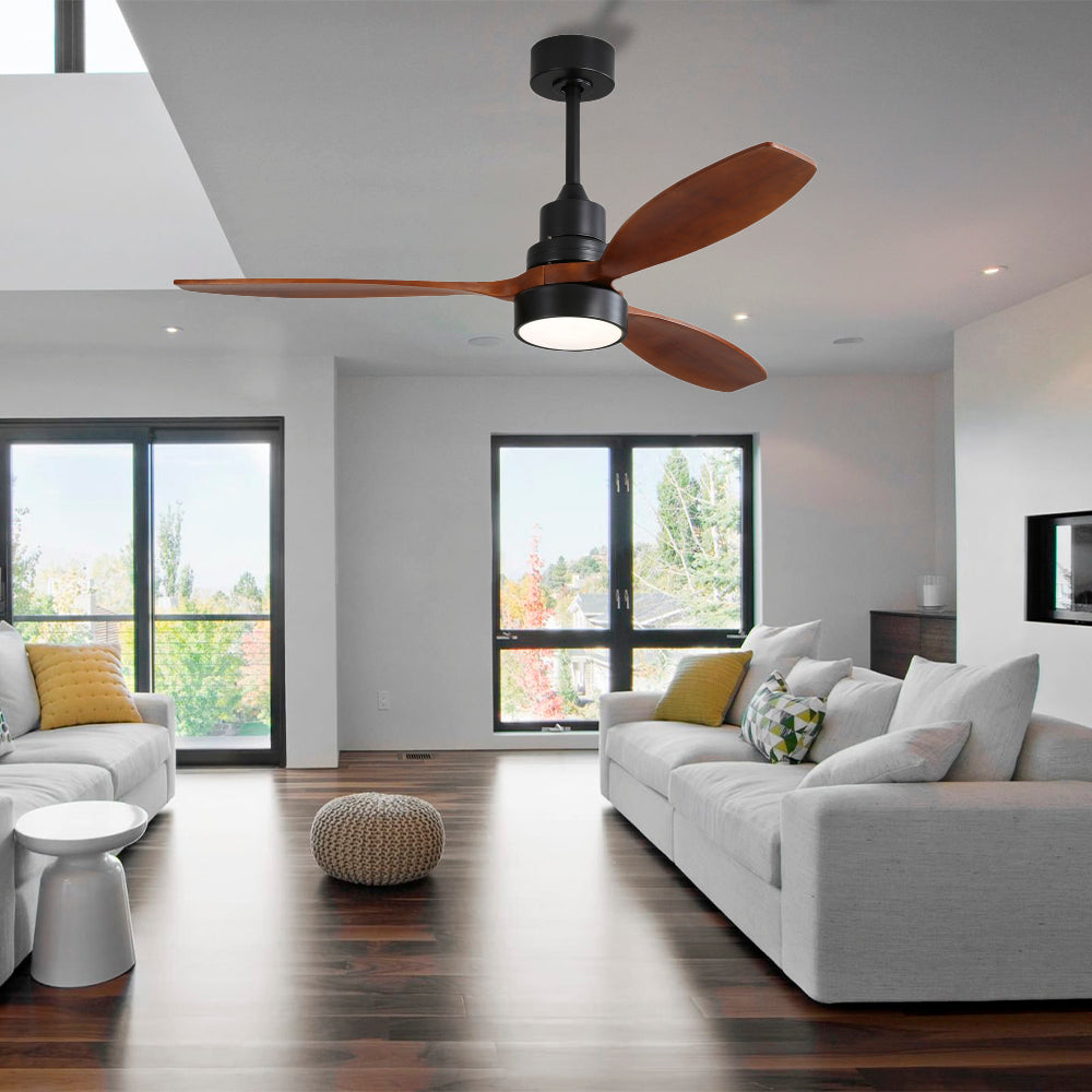 52″  Black Ceiling Fan With Light